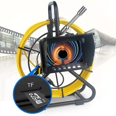 5" Sewer Pipeline Inspection Camera DVR Video Recording Drainage Industrial Endoscope Waterproof Built-in Battery 15/20/30/50M