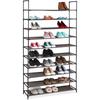 Relaxdays - xxl Schuhregal Stecksystem, 10 Ebenen, für 50 Paar Schuhe, Stoff Schuhständer hbt