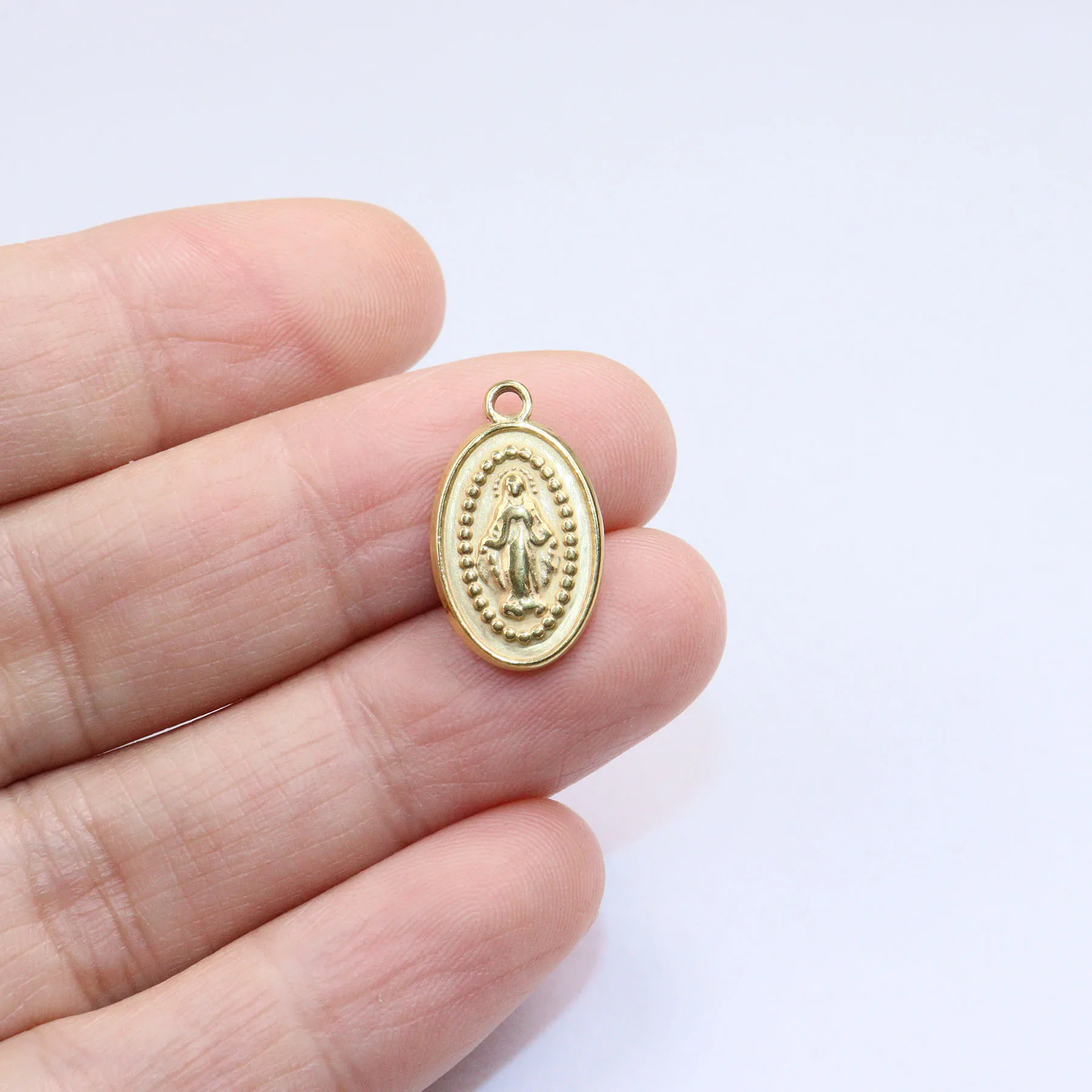 5 pezzi all'ingrosso in acciaio inossidabile di alta qualità Jusus moneta vuoto piatto Charms ciondolo collana fai da te orecchini bracciali non sbiadiscono