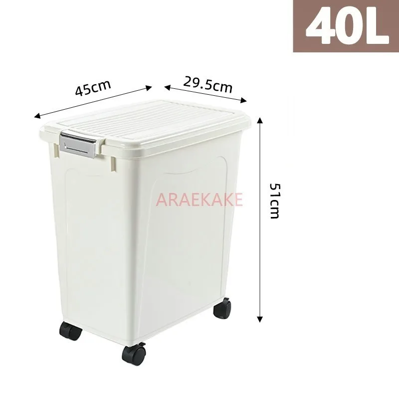 Seau de nourriture pour chien scellé et résistant à l'humidité, stockage des aliments pour chats, stockage des céréales, grande capacité, épais, 15kg