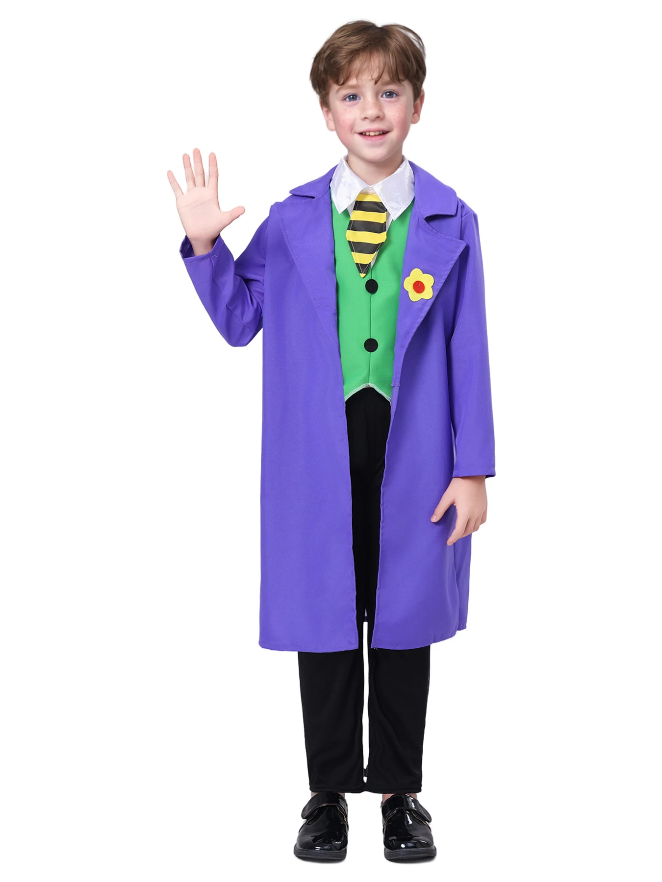 Kinder The Joker Scary Killer Clown Cosplay Outfit Halloween Karneval Party Kostüme Image