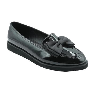 Where's That From - Damen Halbschuhe "Alpha", Schleife (Schwarzer Lack) Image