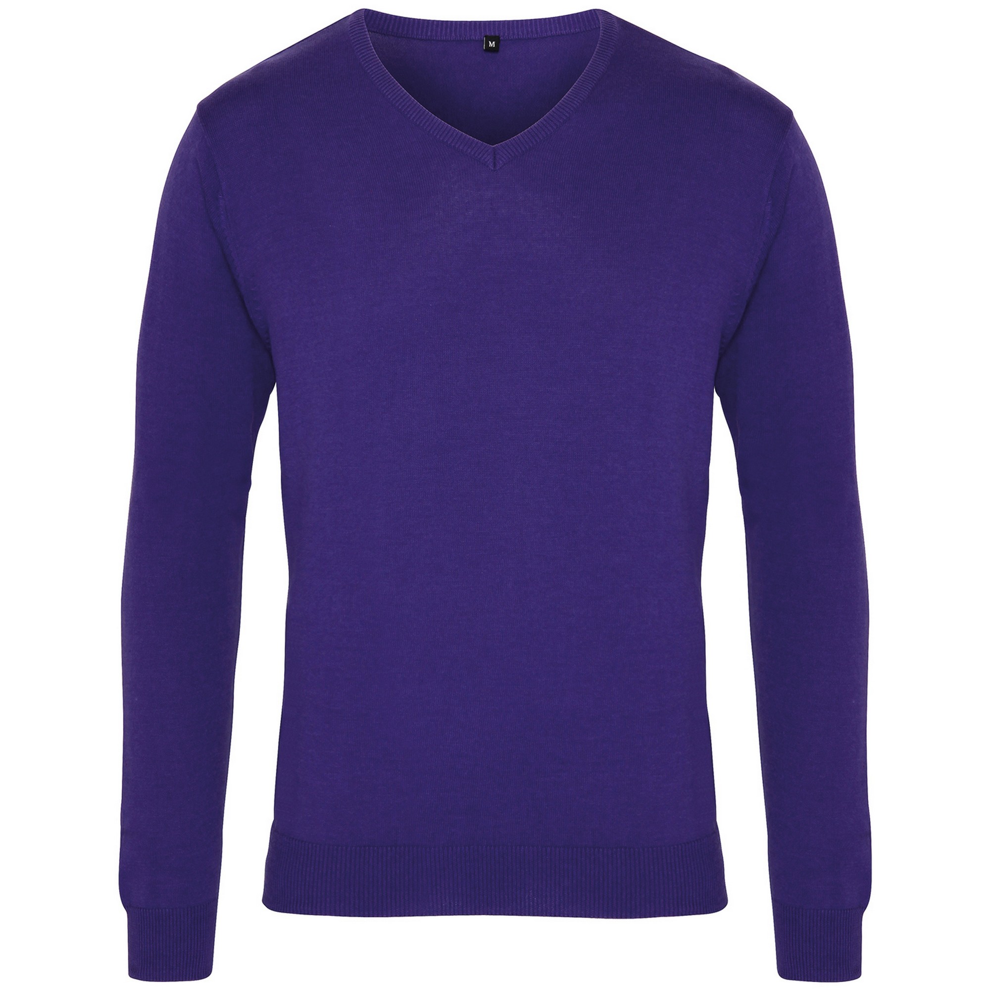 Premier Herren Strick-Pullover mit V-Ausschnitt (Violett) Image