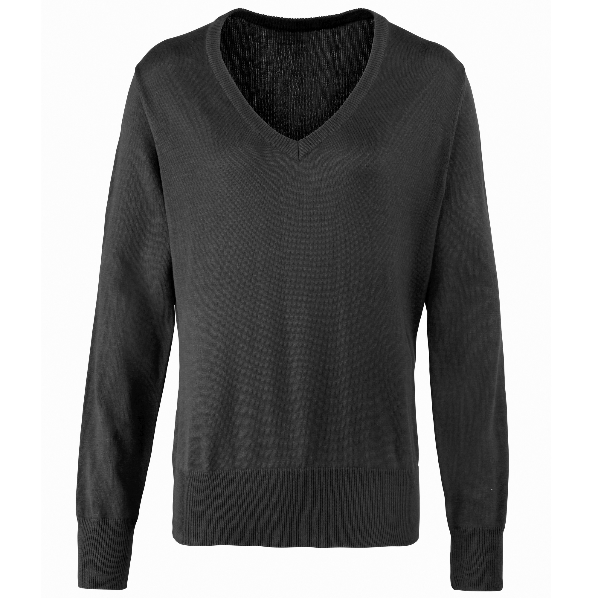 Premier Damen Strickpullover mit V-Ausschnitt (Anthrazit) Image
