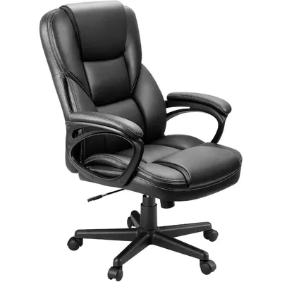 Office Executive Chair High Back Adjustable Managerial Home Desk Chair, Swivel Computer PU Leather