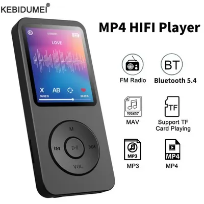 Bluetooth 5.4 Lossless MP3 Music Player HiFi Portable Audio Walkman with FM/E-Books/Recorder/MP4 Video Player 1.8 inch Screen