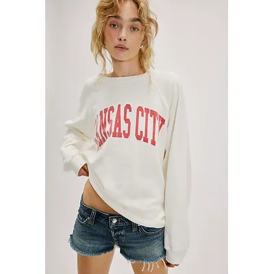 Classic Crew Sweatshirt by Original Retro Brand at Free People in Antique White Kansas City, Size: Small