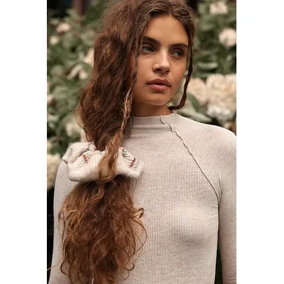 Nina Jumbo Scrunchie at Free People in Khaki