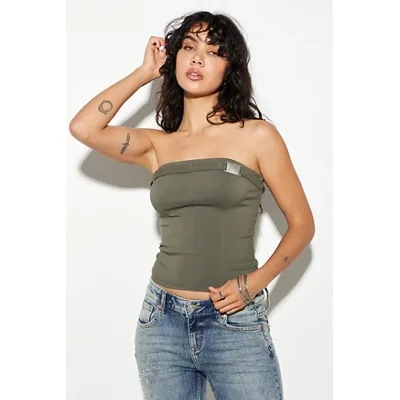 Silence + Noise Charli Bandeau - Green XL at Urban Outfitters