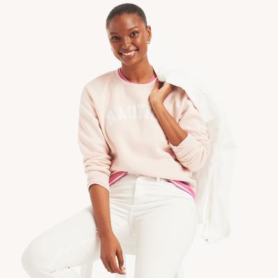 Nautica Women's Logo Crewneck Sweatshirt Bow Burgundy, XS