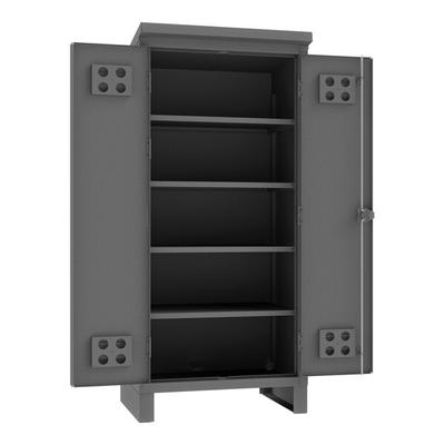Durham Mfg 36 3/8" x 26 11/16" x 80 5/16" 12 Gauge Steel 4-Shelf Outdoor Storage Cabinet HDCO243678-4S95