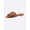 Pantolette HEINE, Damen, Gr. 36, braun (cognac), Leder, Glattleder, Rindsleder, modisch, Schuhe