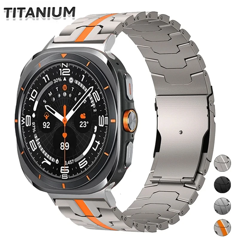 Luxuriöses Titanarmband für Samsung Galaxy Watch 7 Ultra 47 mm, Metall-Edelstahlband Correa für Galaxy Watch 7Ultra-Armband Image