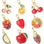 Bijoux de fruits de haute qualité, breloque sans eau neutre, produits bruts, boucles d'oreilles,