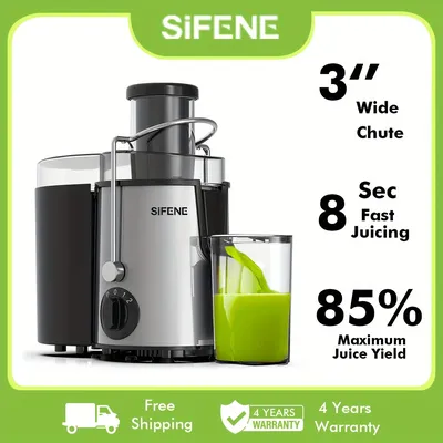 SiFENE Juicer Machine, Quick Juicer Extractor Maker, 3" Big Mouth for Whole Veggies & Fruits, Easy