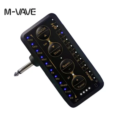M-VAVE H8 Guitar Headphone Amplifier Portable Rechargeable Mini Headphone Amp Built-in Delay Reverb Effect for Electric Bass