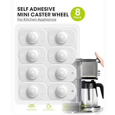 TEMU 8-pack Plastic Mini Caster Wheels With 360-degree , Self-adhesive Appliance Sliders For Of Kitchen Appliances, Coffee Makers, Cookers, Air Fryers - Dining Room Use