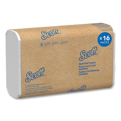 Scott® Essential Multifold Paper Towels (01804) with Fast-Drying Absorbency Pockets, White, 16 Packs / Case, 250 Multifold Towels / Pack - Case of