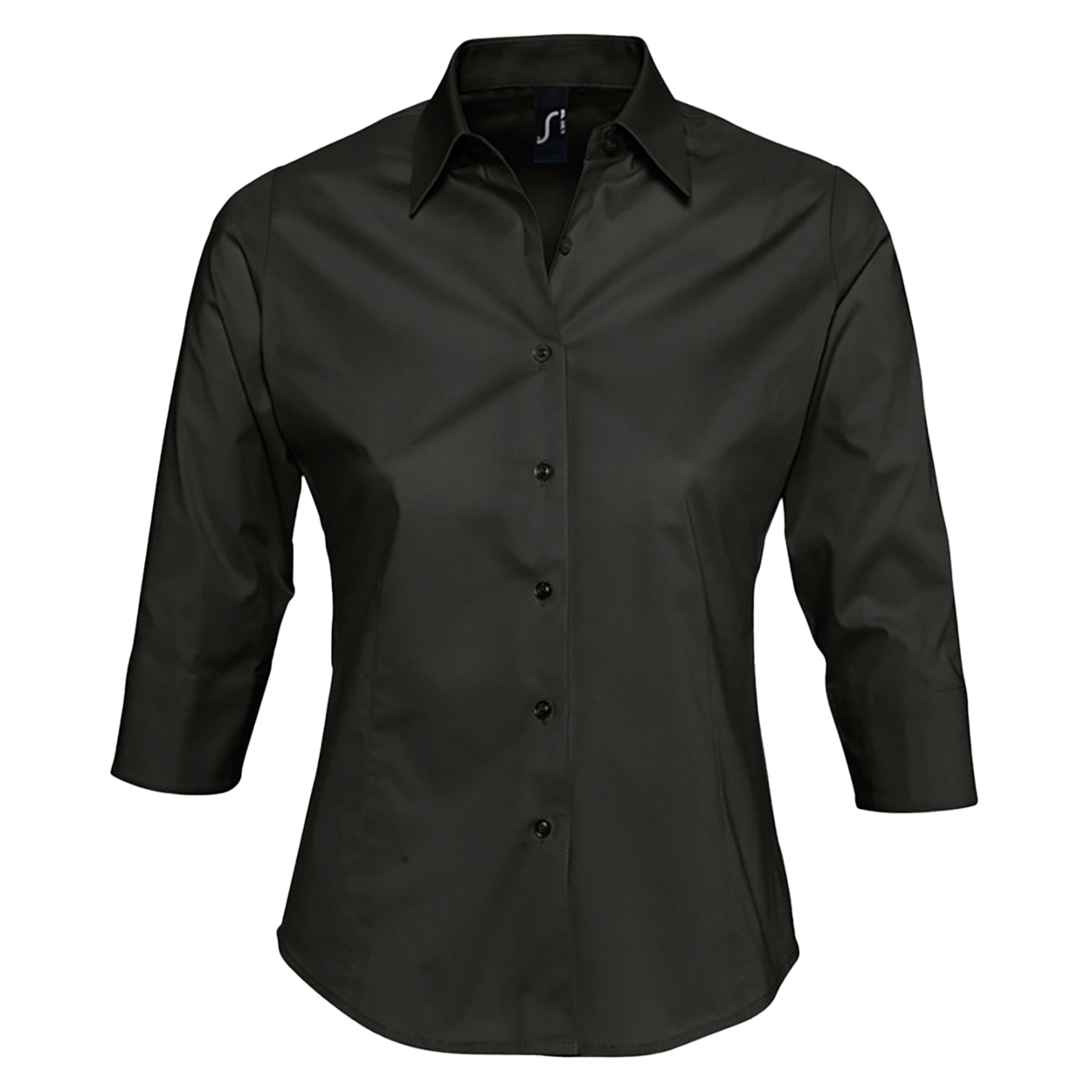 SOLS Damen Effect Bluse / Arbeitsbluse, 3/4-Ärmel (Schwarz) Image