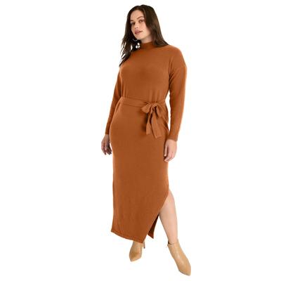 Plus Size Women's Turtleneck Sweater Dress by June+Vie in Autumnal (Size 30/32)