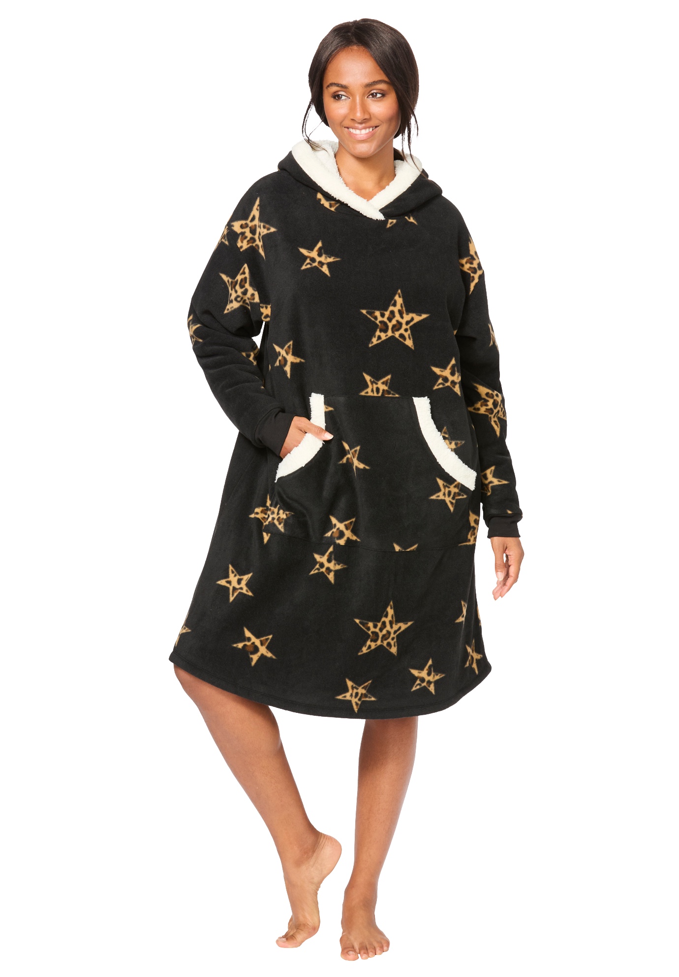 Plus Size Women's The Snuggzy by Dreams & Co. in Black Animal Star (Size 1X/2X)