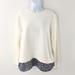 J. Crew Tops | J Crew Women Sweatshirt Crewneck Fringe Hem Ivory Black Relaxed Fit Sz Xl | Color: Black/Cream | Size: Xl