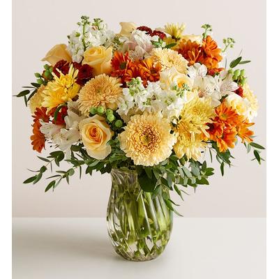 1-800-Flowers Flower Delivery Fall Enchantment Double Bouquet W/ Clear Vase