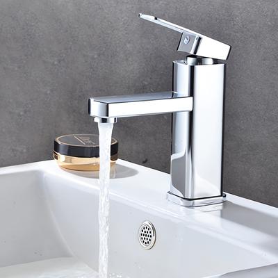 TEMU Single Lever Bathroom Faucet Faucet Washbasin Mixer Washbasin Bathroom Mit Hot And Cold Water Pipes Image