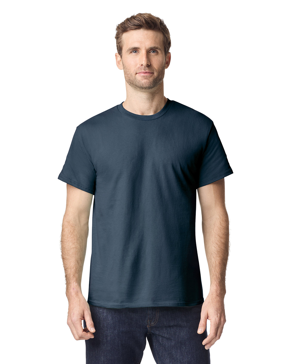 Gildan G500 Adult Heavy Cotton T-Shirt in Blue Dusk size Large 5000, G5000