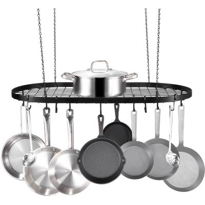 VEVOR Topfregal Hängend Topf Rack 813mm 12 S-Haken Pfannenhalter Schwarz Image