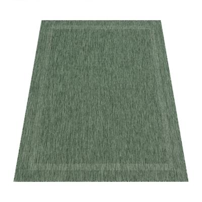 Teppich PACO HOME "Roma 272", grün, B:300cm H:4mm L:400cm, Polypropylen, Teppiche, Flachgewebe, meliert, mit dezenter Bordüre, In- und Outdoor geeignet Image
