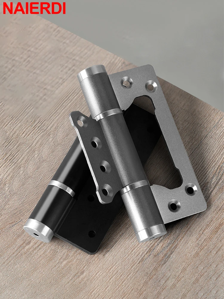 Naierdi 2er Pack Tür scharniere aus Aluminium legierung 5 Zoll hydraulisches Tür scharnier verstellbare silberne Tür schließer Türbeschläge Image