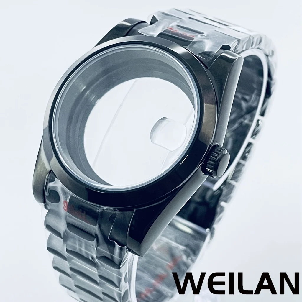 36mm 40mm schwarz nh34 nh35 nh36 nh38 nh39 nh70 nh72 eta2824 pt5000 Uhrengehäuse oben wasserdichter Saphir kristall Image