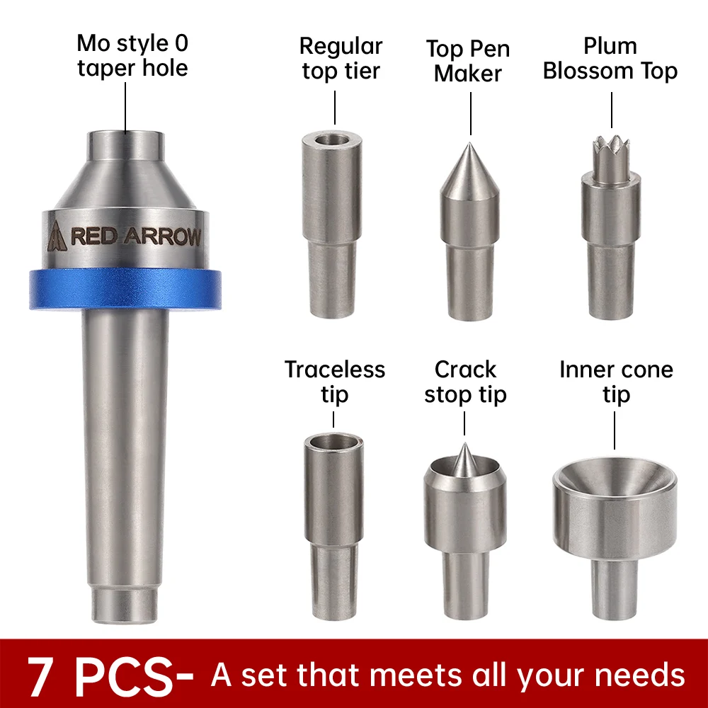 Holz bearbeitung austauschbare Live Center MT2 Morse Taper 2 Schaft mit 6 stücke austauschbaren Center Live Points Holz drehmaschine Image