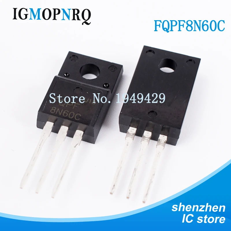 10 teile/los fqpf8n60c bis-220 8 n60c 8 n60 mosfet 600v n-ch Q-FET fortschritt c-serie neu Image