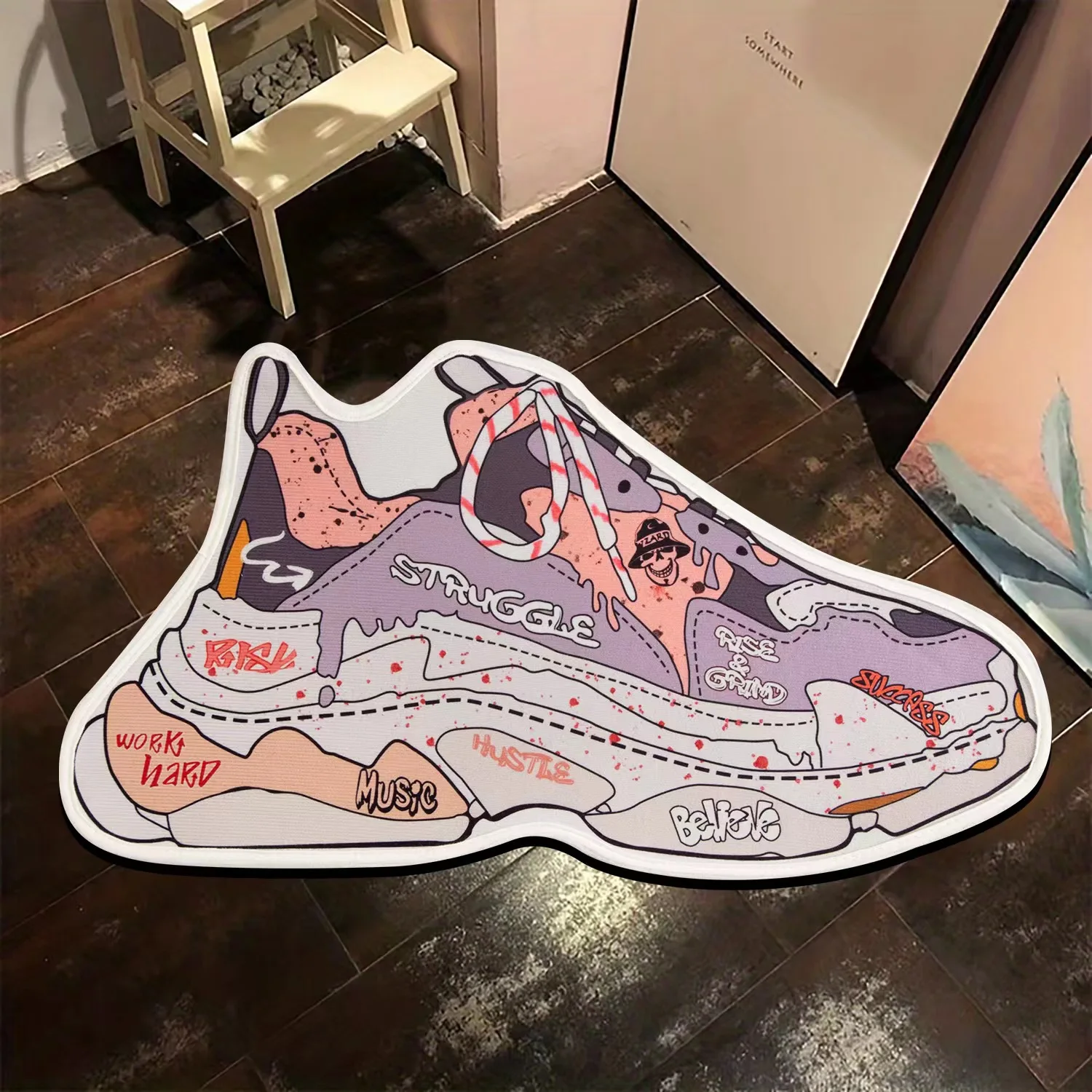 Sneaker Schuhe Teppich Teppich Teppich große Matte Fuß matte rutsch festes Sofa neben Bad Küche Flanell Wohnzimmer Boden Wohnkultur Image