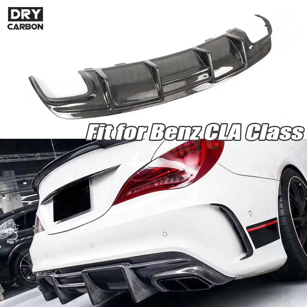 Auto Hecks toß stangen diffusor für Mercedes-Benz Cla Klasse W117 C117 Sport Cla45 AMG 2014-2017 Kohle faser Heck diffusor Lippen spoiler Image