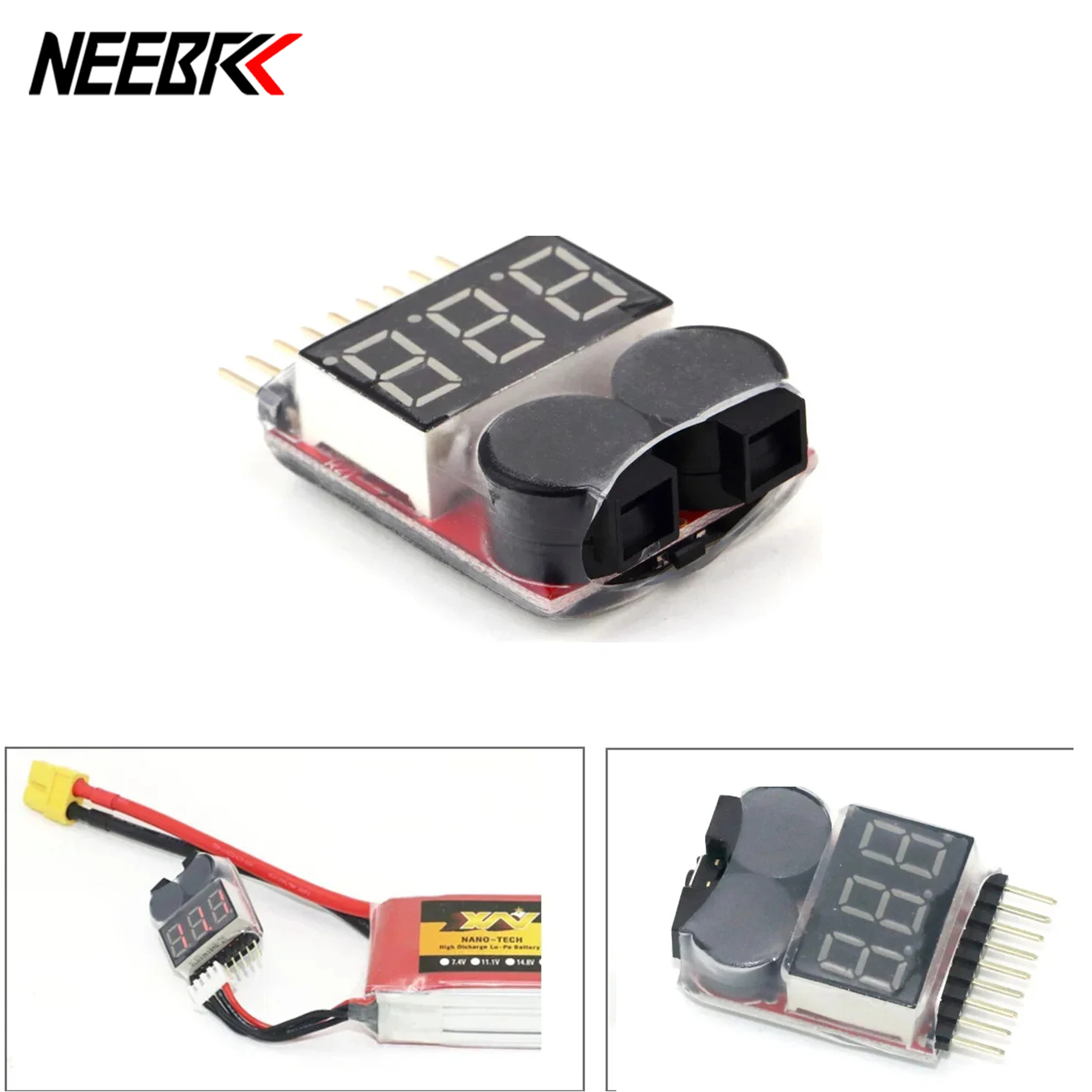 5 stücke neebrc LED Lipo Batterie Niederspannung tester Volt Meter Monitor Summer Alarm 1-8s 3,7 V-22,2 V für RC Lipo Batterie Autoflugzeug Image
