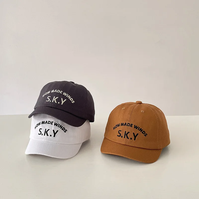 Baby Stickerei Brief kurze Traufe Schirmmütze Mode Junge Säugling Baseball mützen Outdoor Mädchen Kinder Sonnenschutz Hut Kind lässig Hut Image