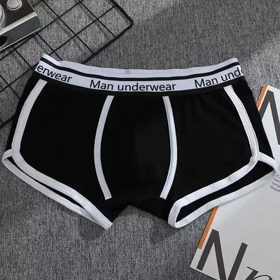 Herren Boxer Baumwolle Komfort Slips Unterwäsche schwarz weiß grau m l xl atmungsaktive Mode Fitness Image