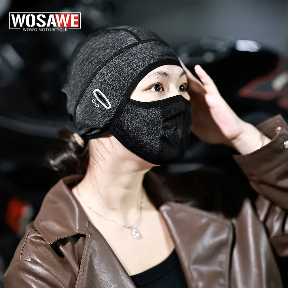 Wosawe Sturmhaube Hut atmungsaktiv wind dicht Sport Radfahren Kopf bedeckung Gesichts schutz Motorrad Helm Liner Fahrrad Reise kappen Ski maske Image