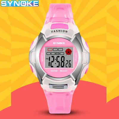 Synoke Farbe Mode elektronische Uhr Alarm bunt leuchtende Multifunktions-Sport Jungen Mädchen Grundschüler