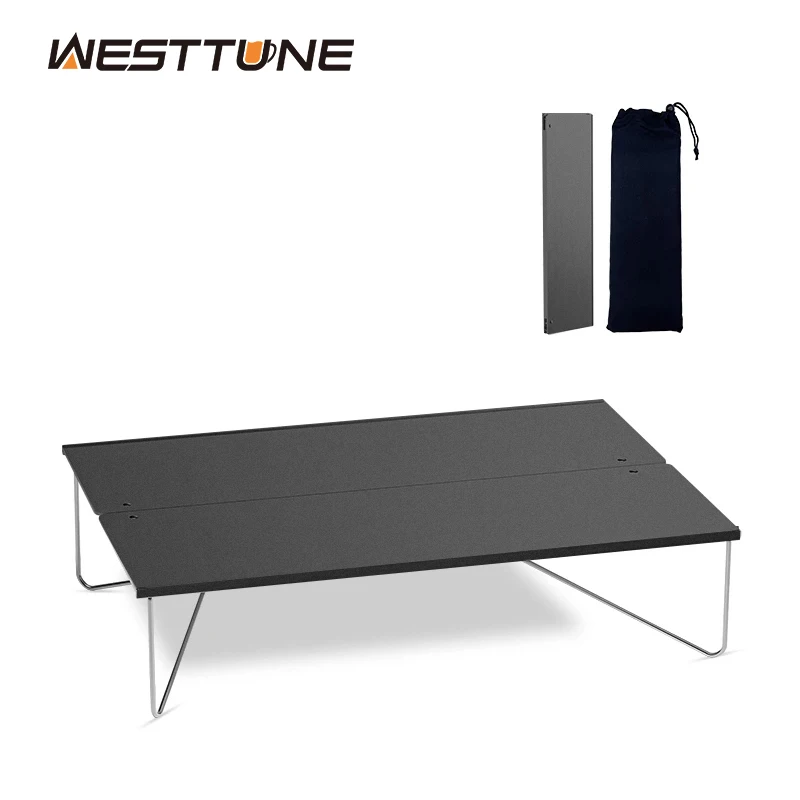 WESTTUNE Pop-Up Outdoor Mini tragbarer Tisch Ultraleichter klappbarer Couchtisch aus Aluminiumlegierung für Wandern, Picknick, Grillen, Campingbedarf Image