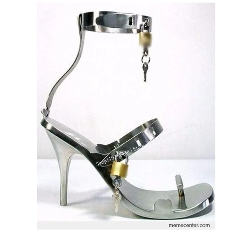 Silber Schloss Dekor hohle Sandalen dünne High Heel Schnalle Mode sexy coole Sommer große Größe Frau Schuhe Zapatillas Mujer