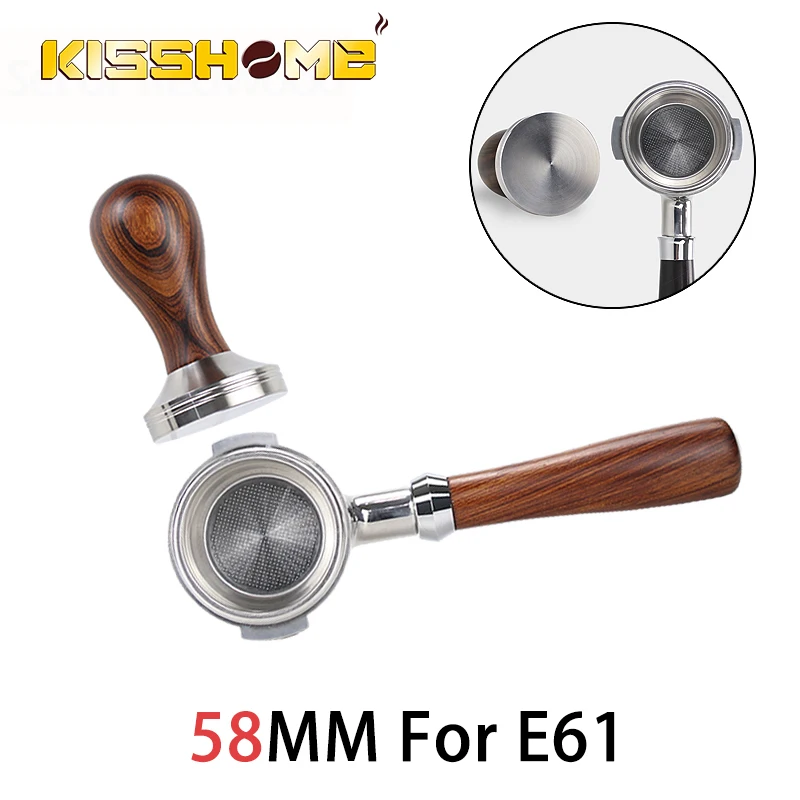 Kaffee Boden Siebträger 58mm Für E61 Expobar Rakete Espresso Maschine Zubehör Mit 2-Tassen Filter Korb Barista werkzeuge