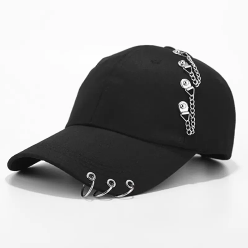 Baseballkappe mit Kreisring, Snapback-Hüte für Damen und Herren, Unisex, Hip Hop, Schwarz, Weiß, verstellbar, einfarbig, Kpop, lässig, Neu