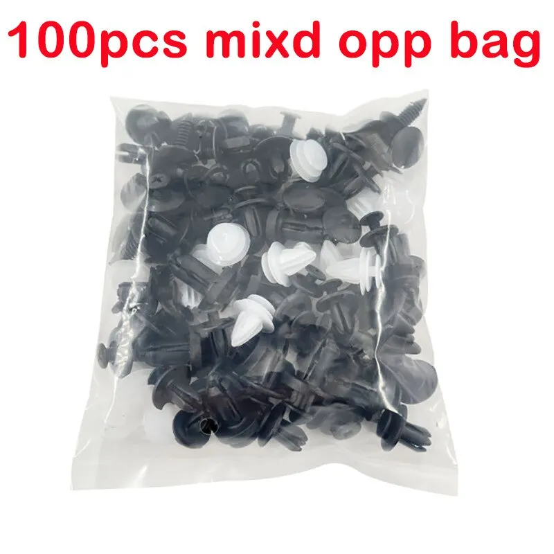 100 stücke Auto Befestigungs clip Kit Kotflügel Niet clips Karosserie Push Retainer Pin Niet Stoßstange Tür verkleidung Halter Auto Clips Image