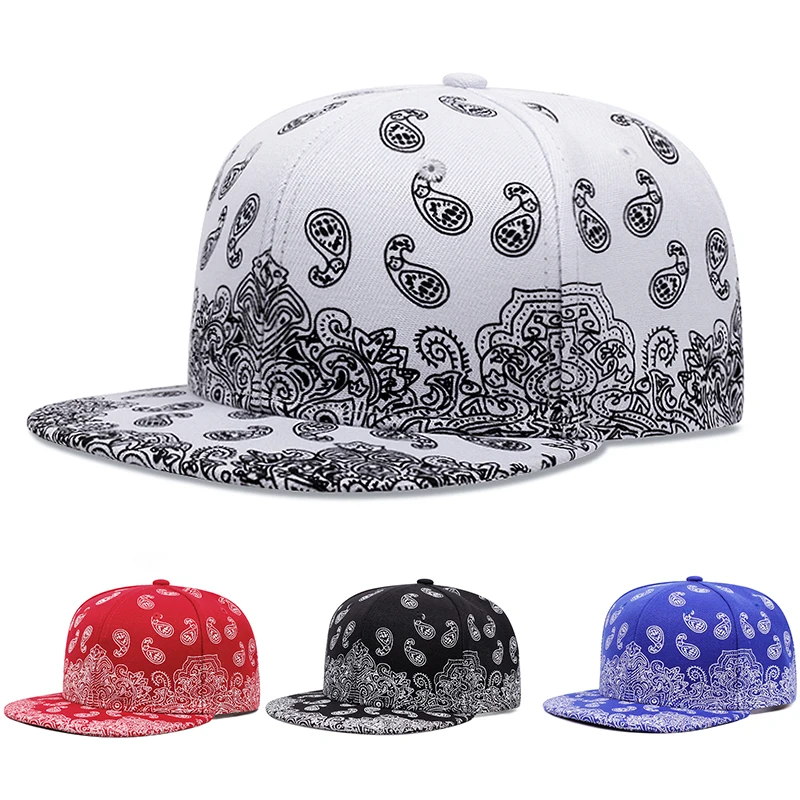 Herrenmode Hip Hop Vintage verstellbare Kappe Cashewnuss Blumen Label Snapback Cap Unisex Outdoor Sonnenblende Cowboyhut