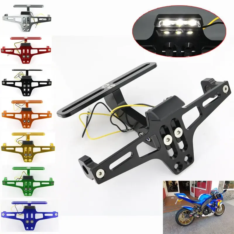 Für Yamaha XJ6 XJ6F XJ6N DIVERSION 2009-2014 Motorrad Einstellbare Hinten Schwanz Ordentlich Kennzeichen Halter Halterung LED Licht Image
