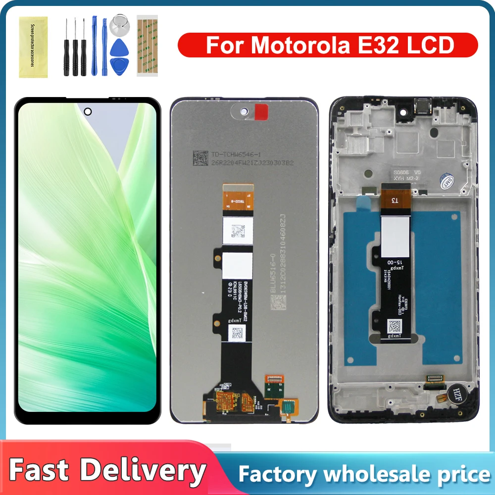 6.5 ''für Motorola Moto E32 LCD mit Rahmen anzeige Touchscreen-Digitalis ierer für Moto E32 LCD-Display Ersatz Image
